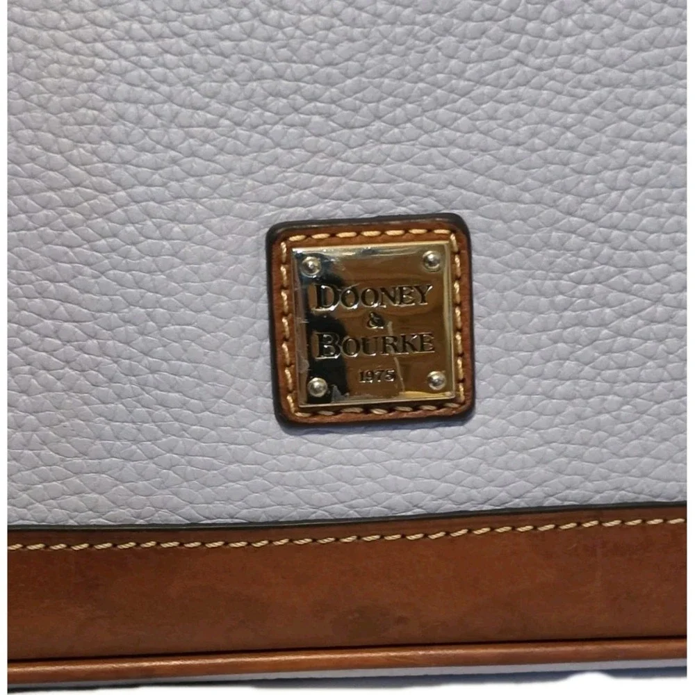 Dooney Bourke Pebble LargeDoomed Satchel ‎ Light Blue/Brown W/Shoulder Strap